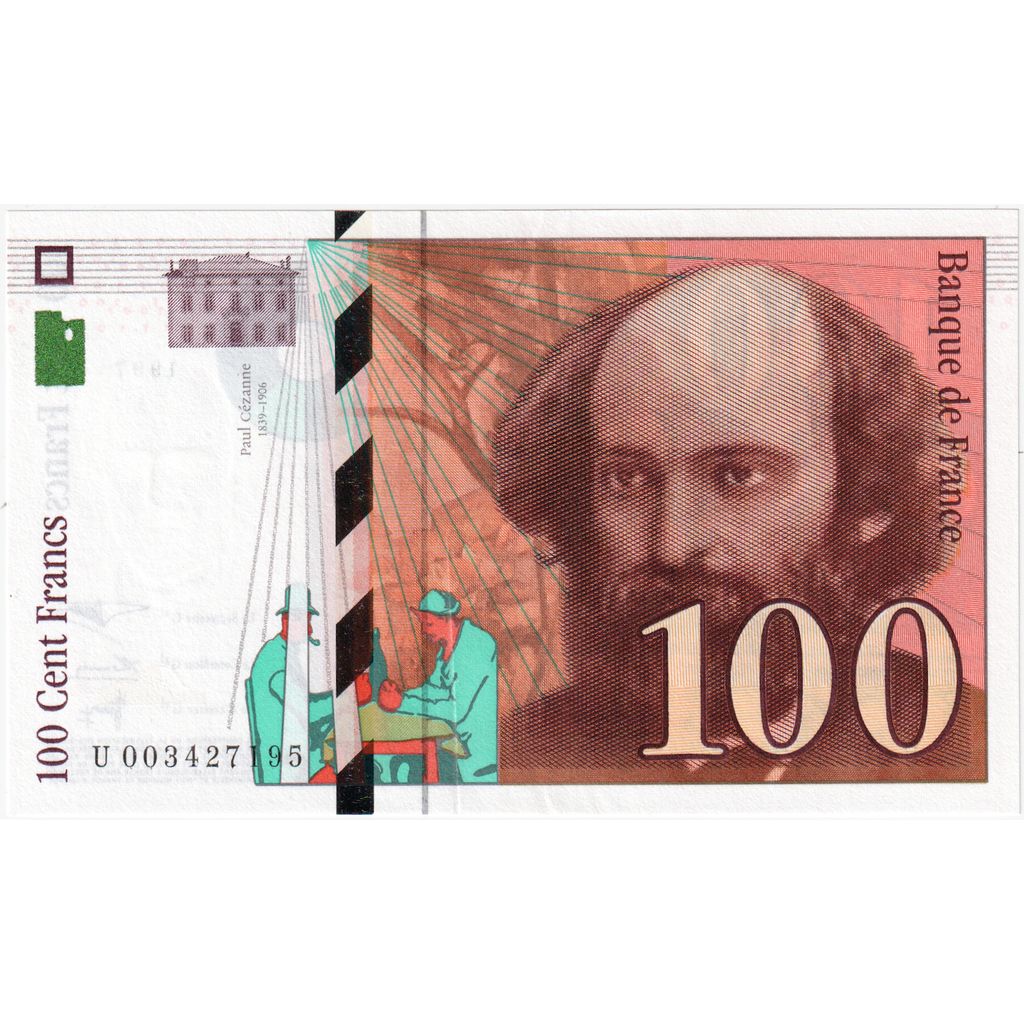 France, 100 Francs, Cézanne, U.003, UNC(65-70)