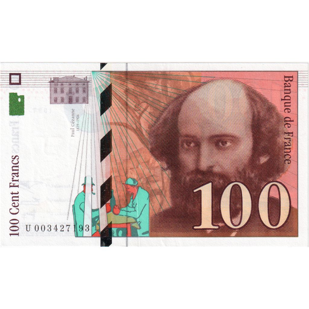 Francia, 100 Francs, Cézanne, U.003, UNC