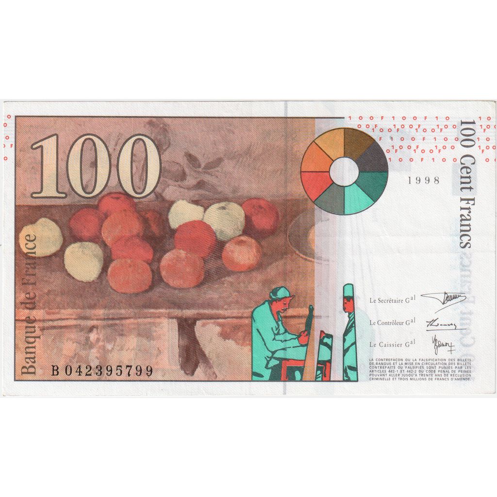 France, 100 Francs, Cézanne, B.042, UNC(65-70)