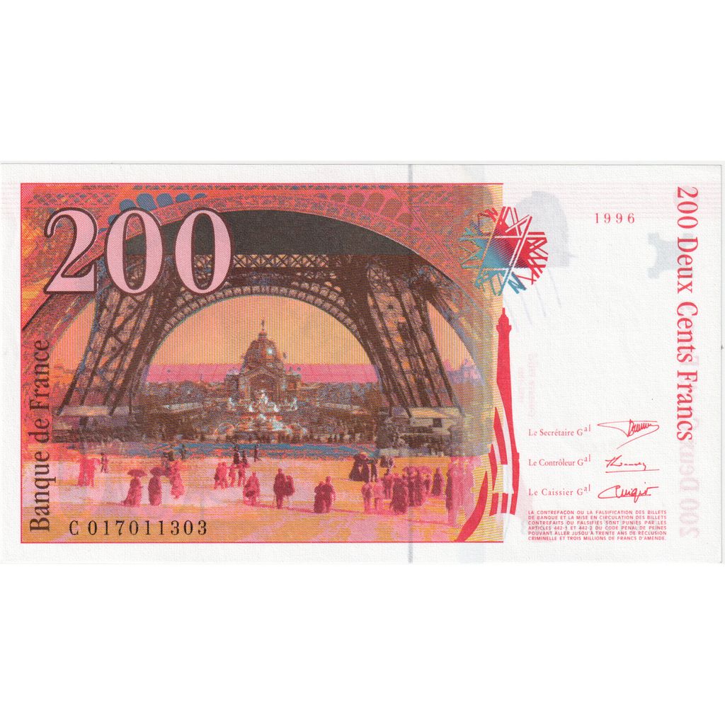 Francia, 200 Francs, Eiffel, C.017, UNC