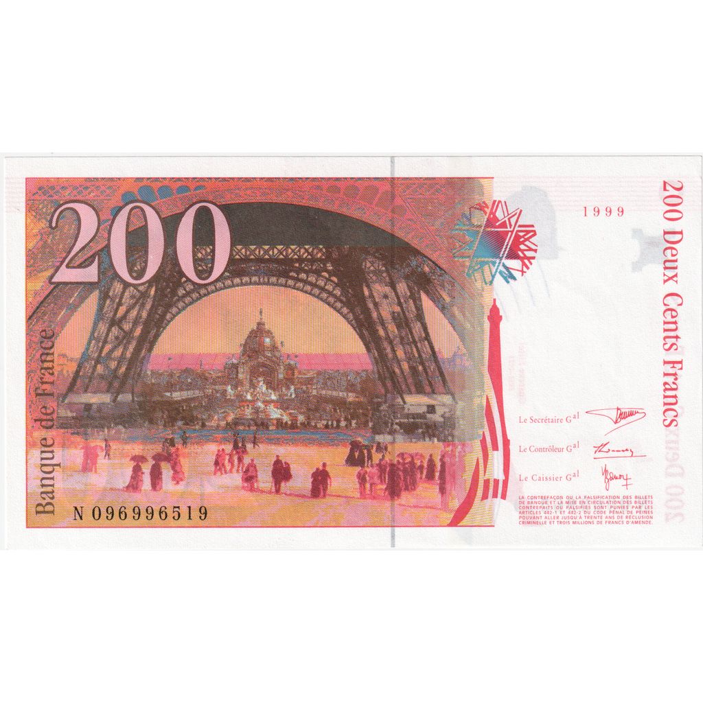 France, 200 Francs, Eiffel, N.096, UNC(65-70)
