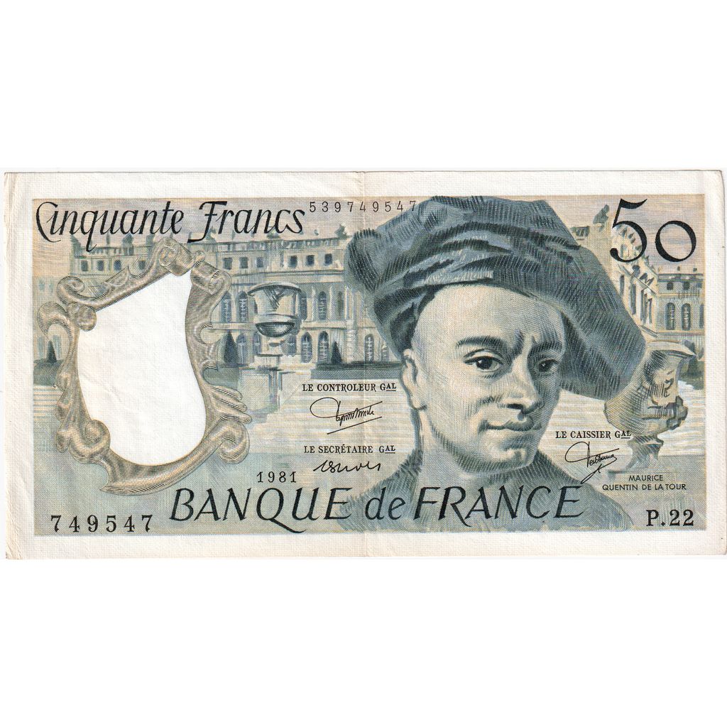 France, 50 Francs, Quentin de La Tour, P.22, EF(40-45)