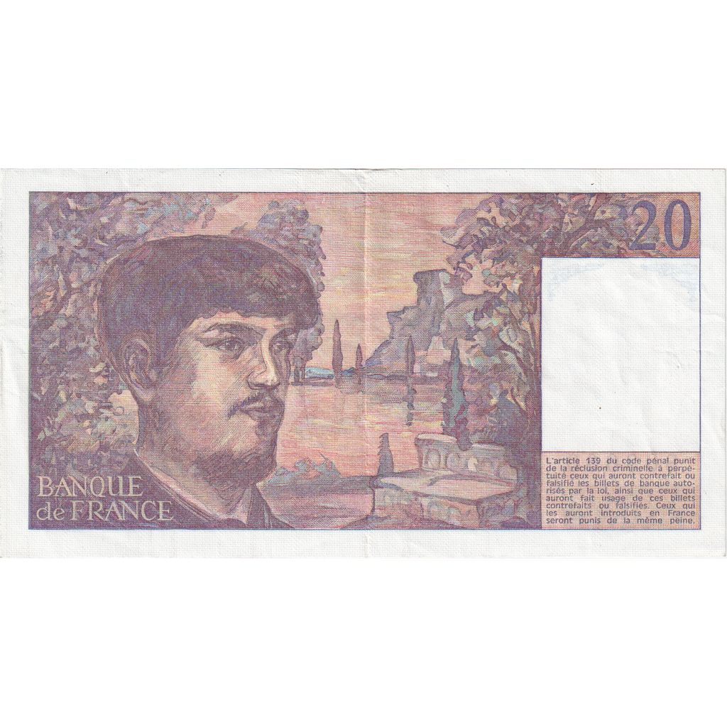 France, 20 Francs, Debussy, N.002, EF(40-45)