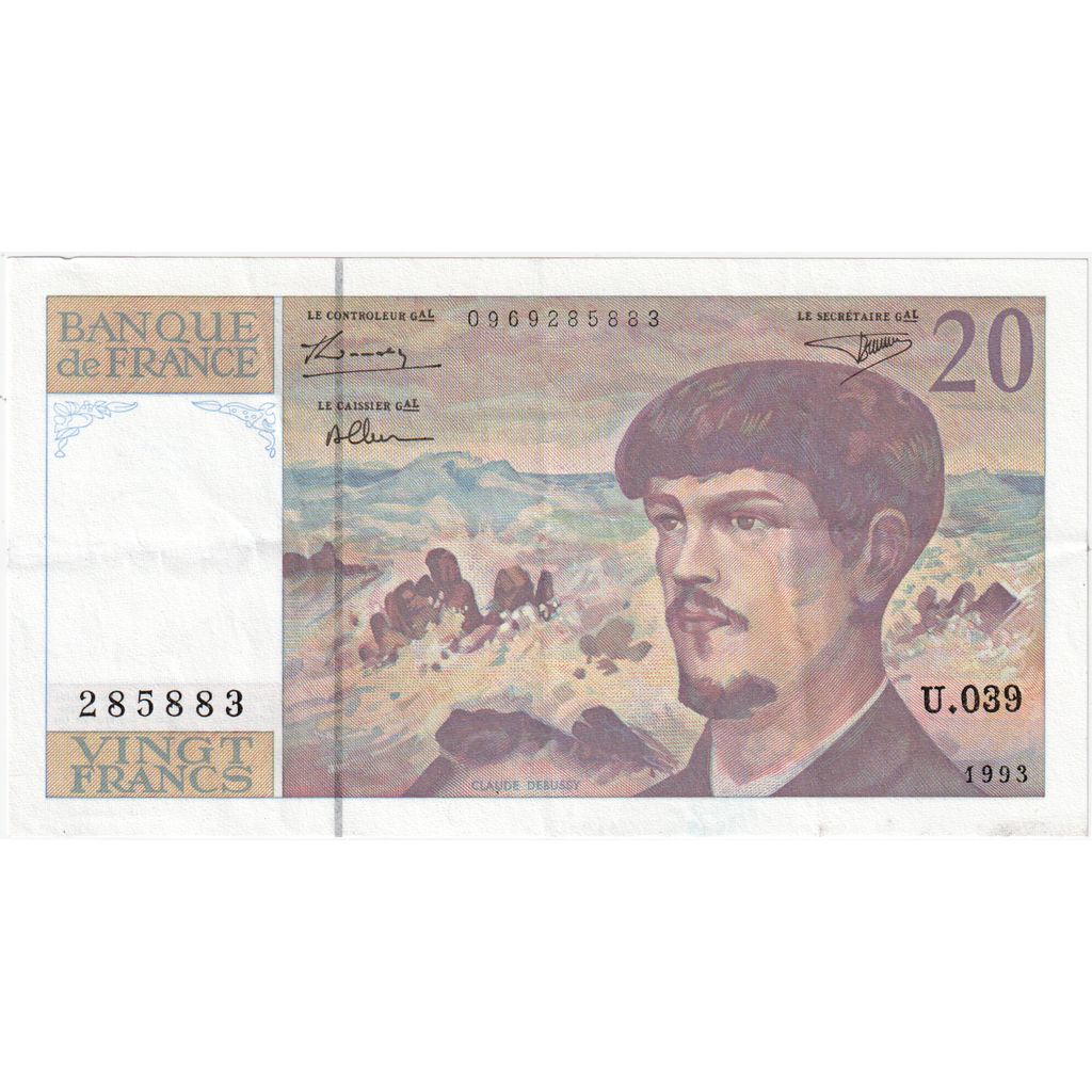 Francia, 20 Francs, Debussy, U.039, BB