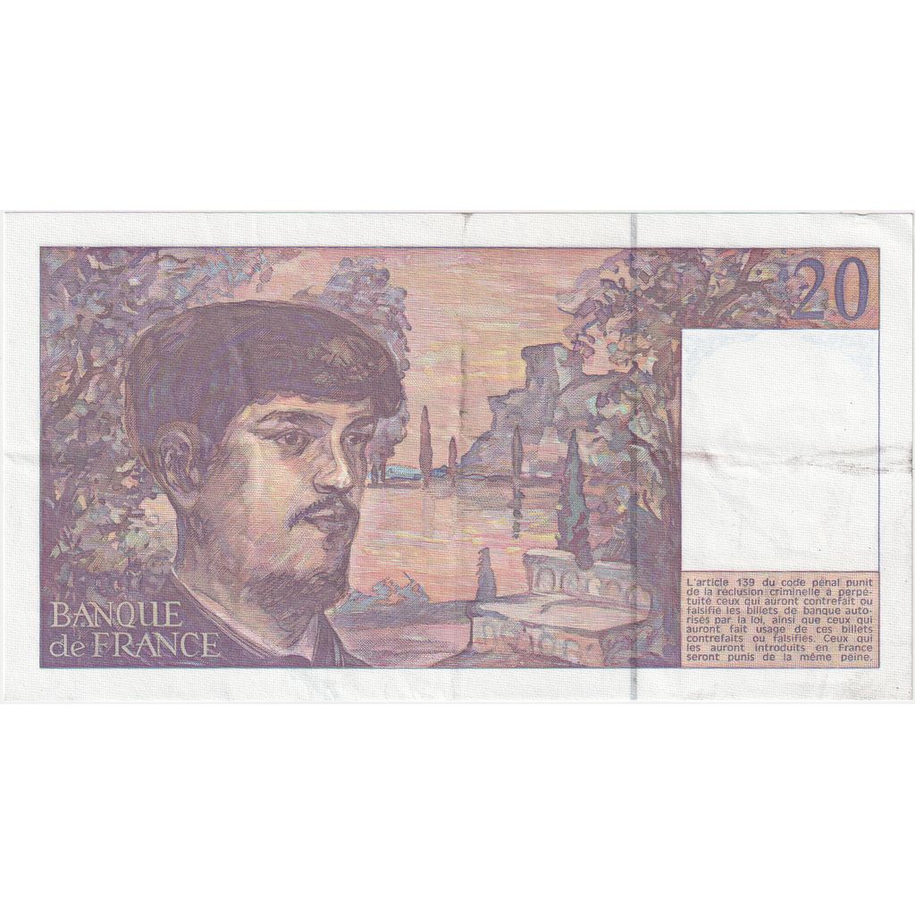 Francia, 20 Francs, Debussy, U.039, BB