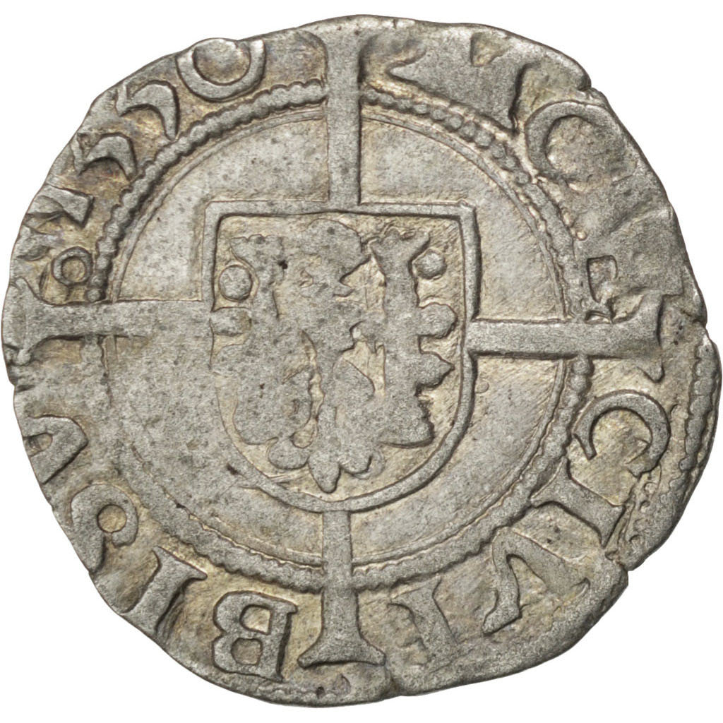 Moneta, Francja, 1/2 Carolus, 1550, Besançon, VF(30-35), Srebro, Boudeau:1295