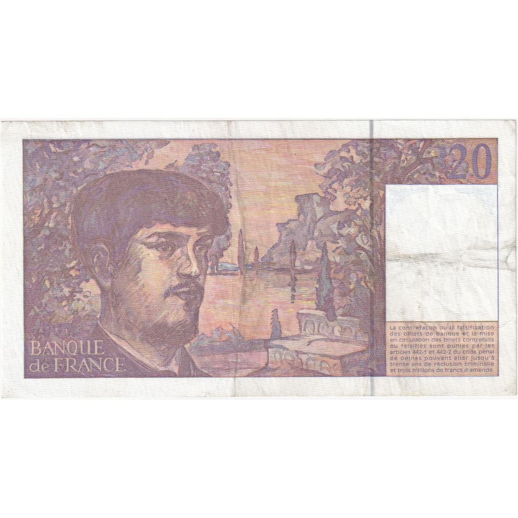 Francja, 20 Francs, Debussy, W.058, EF(40-45)