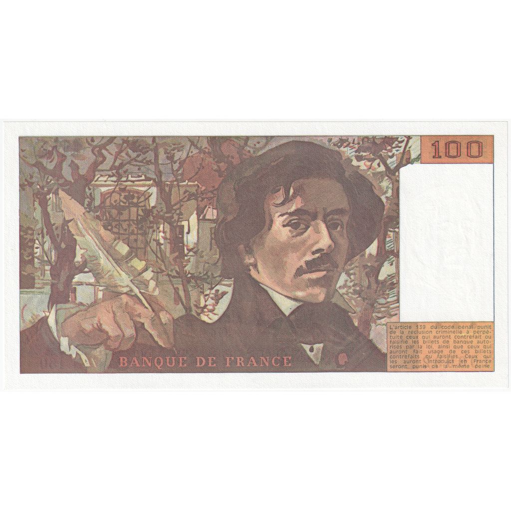 Francia, 100 Francs, Delacroix, N.160, FDS