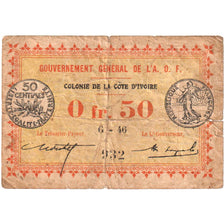 Ivory Coast, 0.50 Franc, 1917-11-02, SGE+, Gem UNC 65