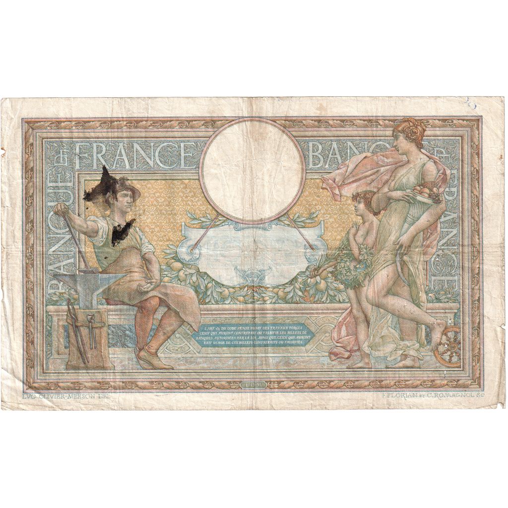 France, 100 Francs, Luc Olivier Merson, 1908-10-31, C.510, TB