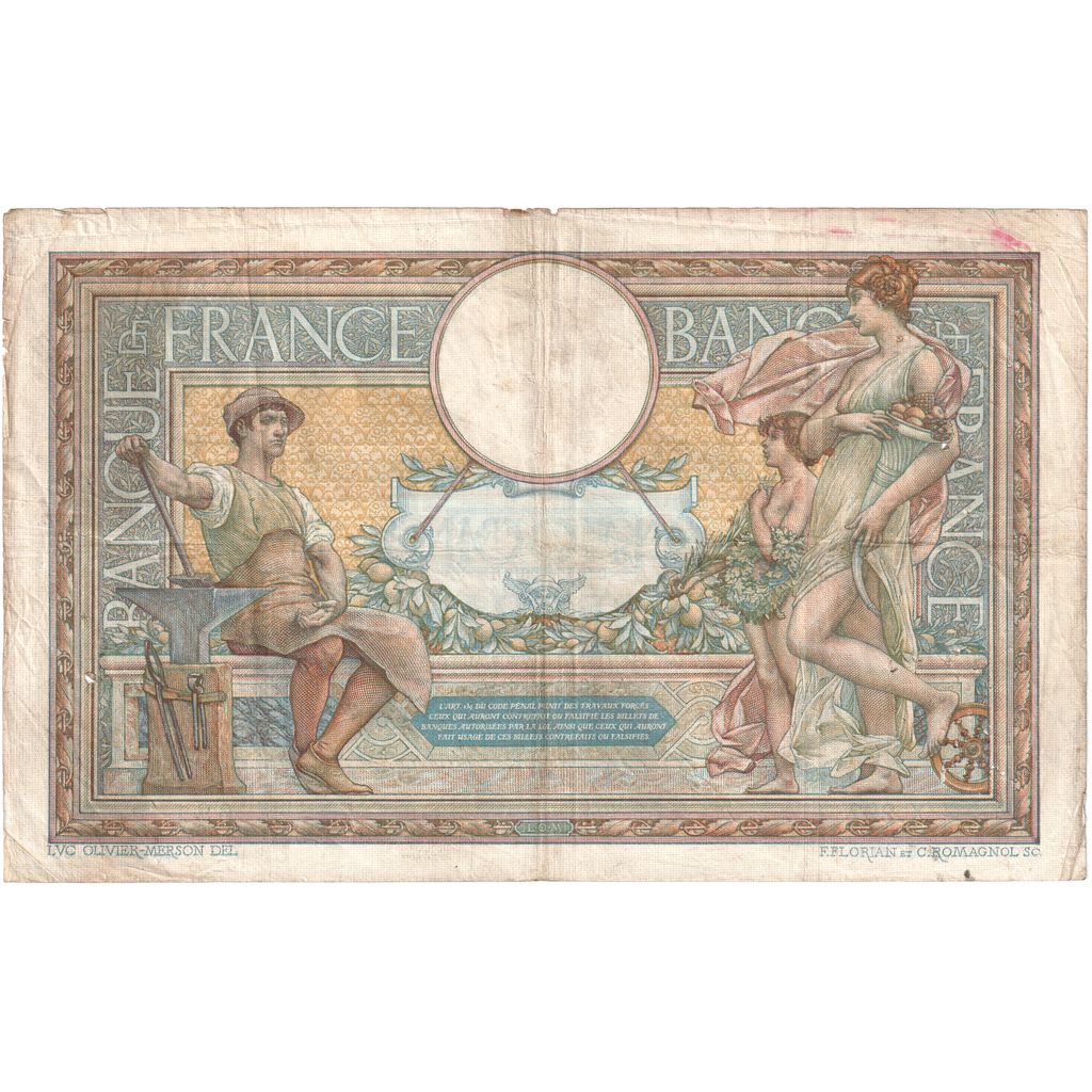 France, 100 Francs, Luc Olivier Merson, 1908-06-26, X.297, TB