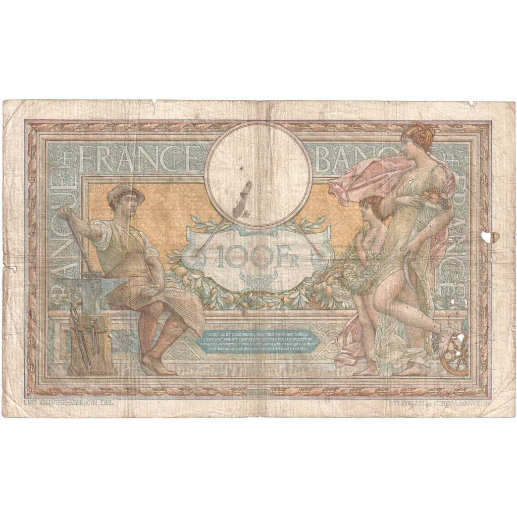 Francia, 100 Francs, Luc Olivier Merson, 1909-11-16, L.1140, B