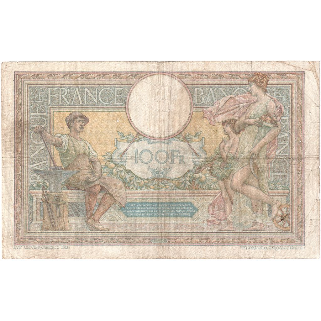 France, 100 Francs, Luc Olivier Merson, 1923-11-08, W.9928, VG(8-10)