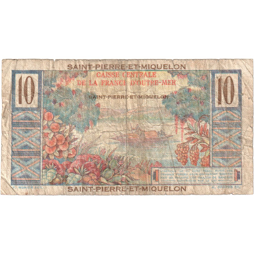 Saint Pierre and Miquelon, 10 Francs, F(12-15)