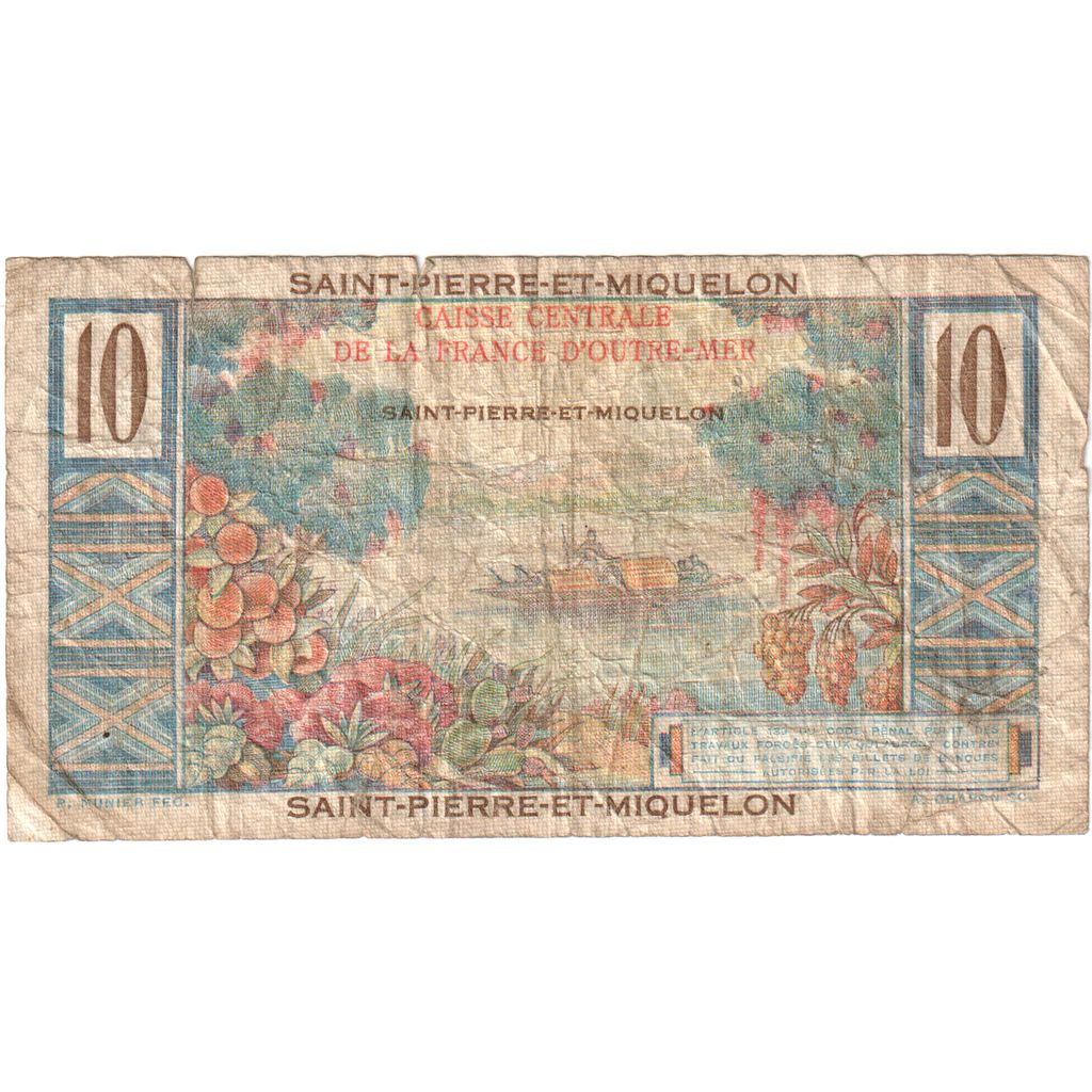 Saint Pierre and Miquelon, 10 Francs, F(12-15)