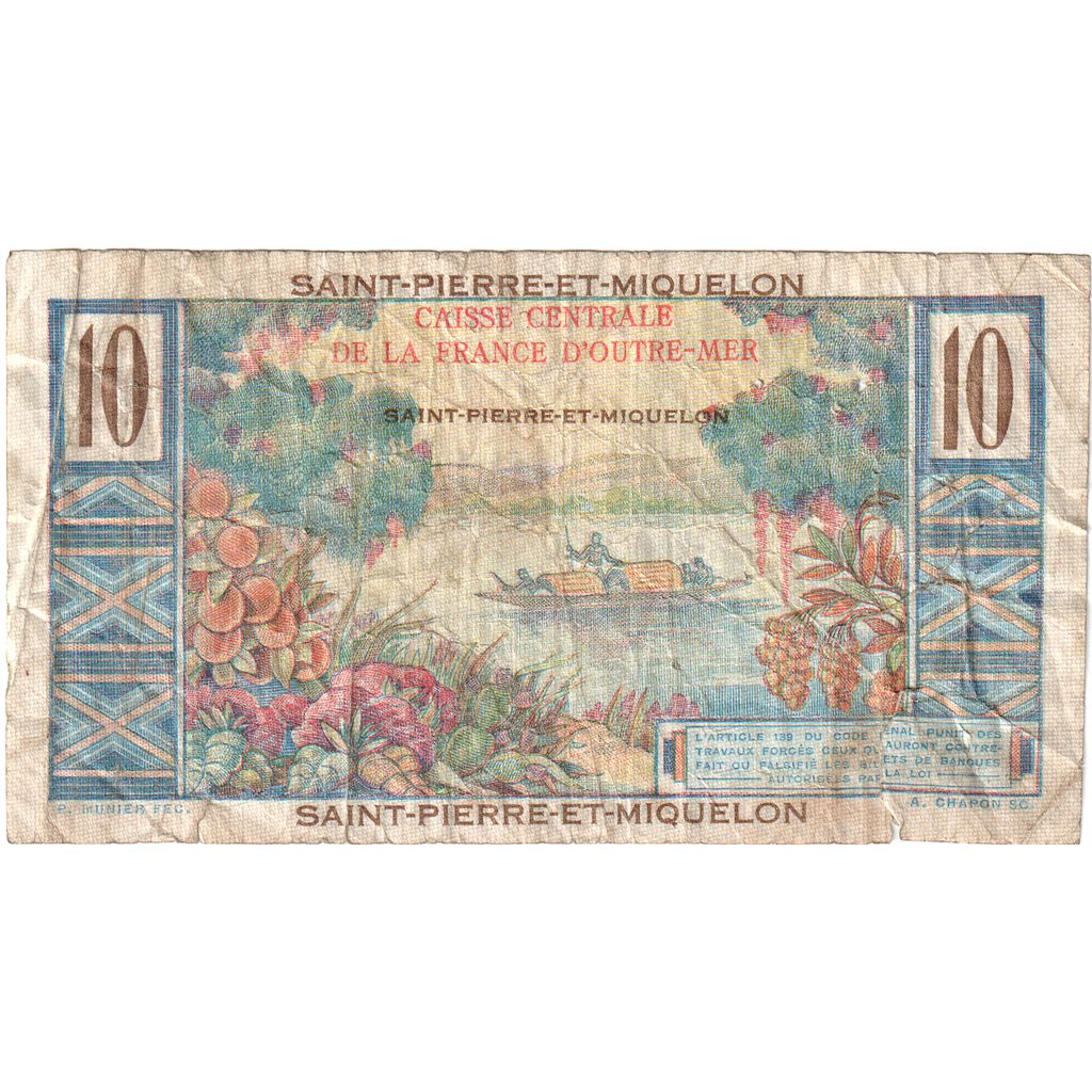 Saint Pierre and Miquelon, 10 Francs, AG(1-3)