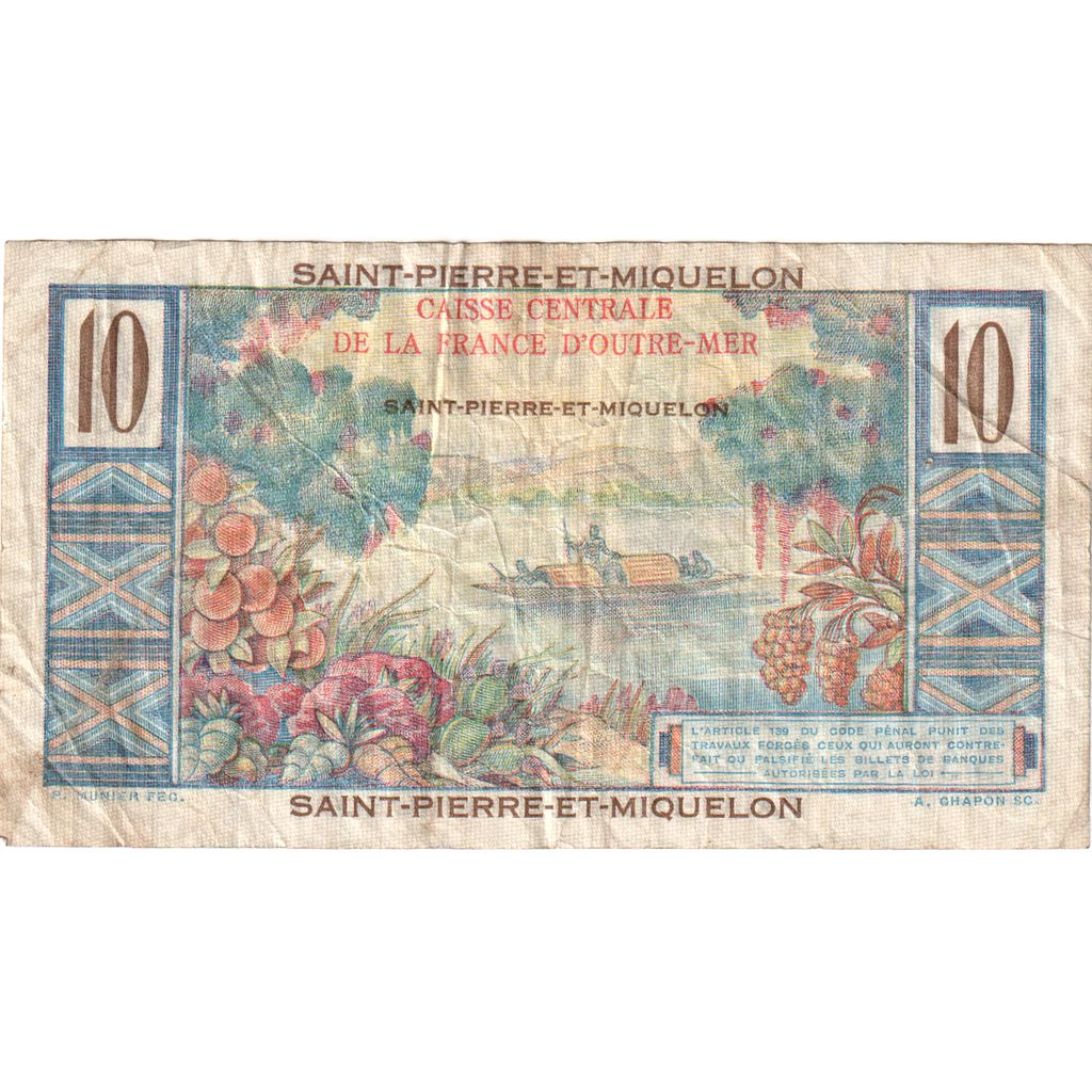 Saint Pierre and Miquelon, 10 Francs, F(12-15)