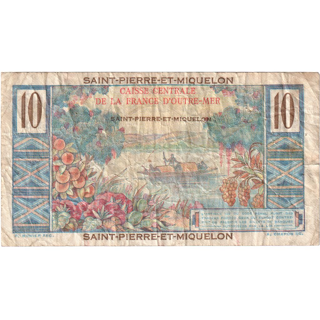 Saint Pierre e Miquelon, 10 Francs, MB