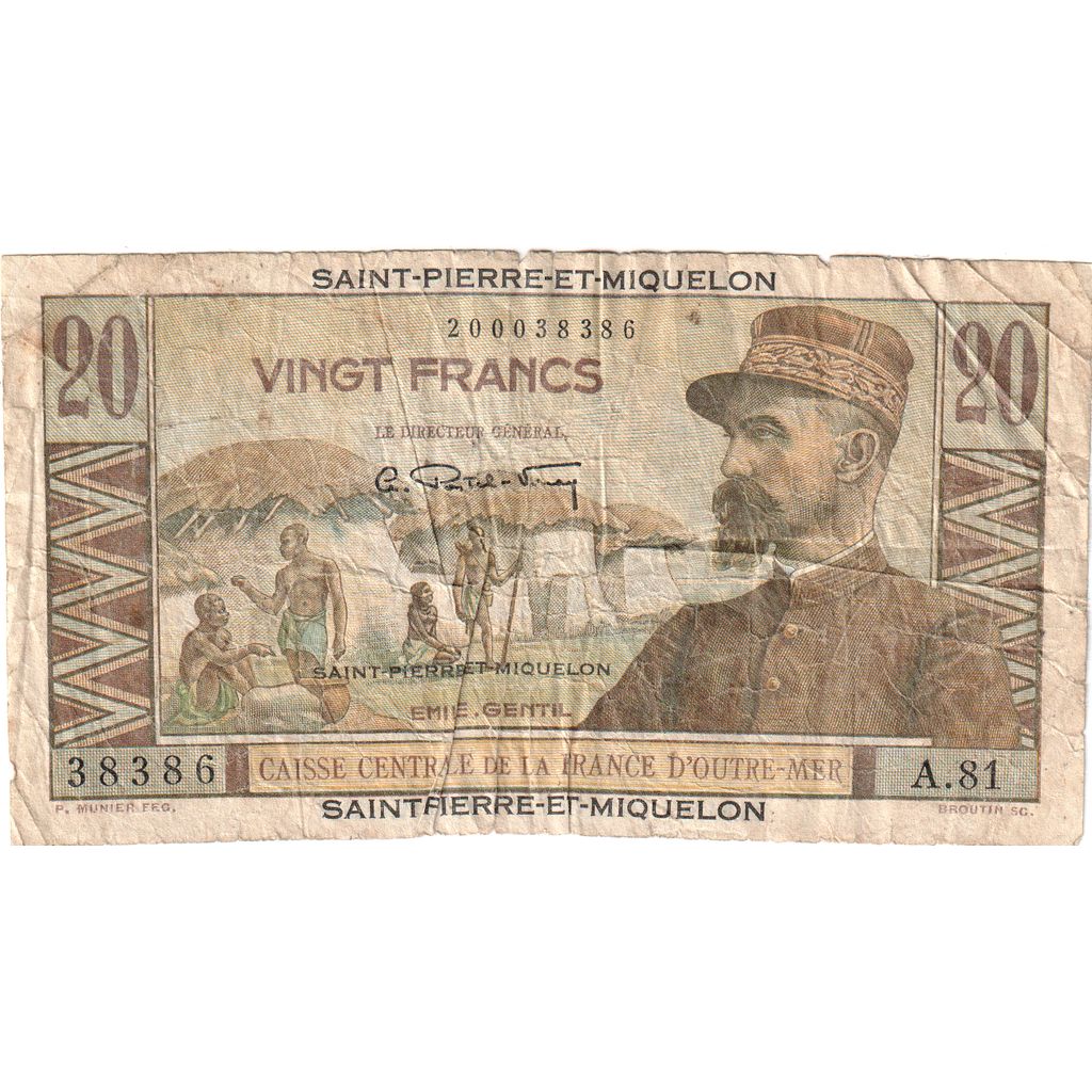 Saint Pierre and Miquelon, 20 Francs, A.81, F(12-15)