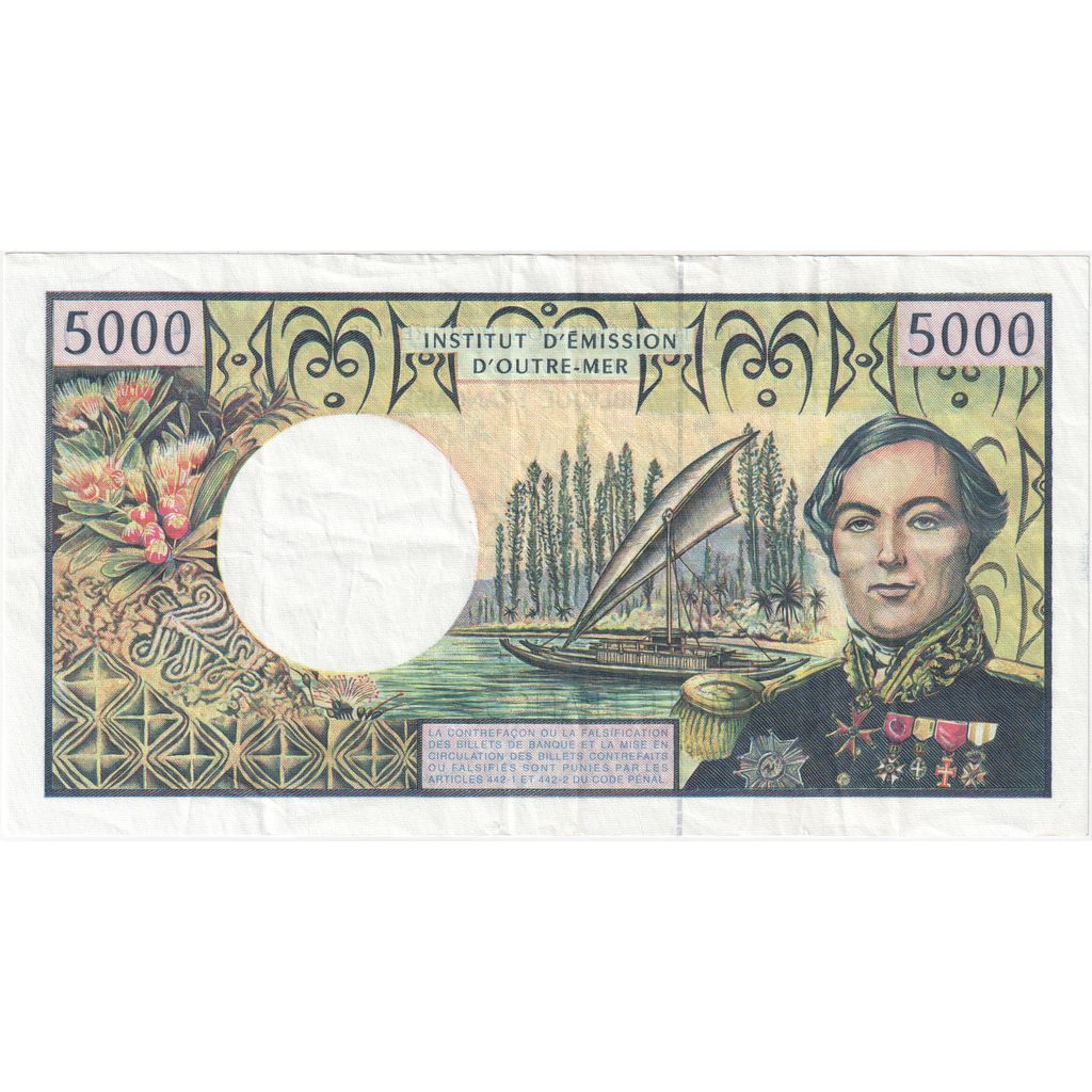 French Pacific Territories, 5000 Francs, EF(40-45)