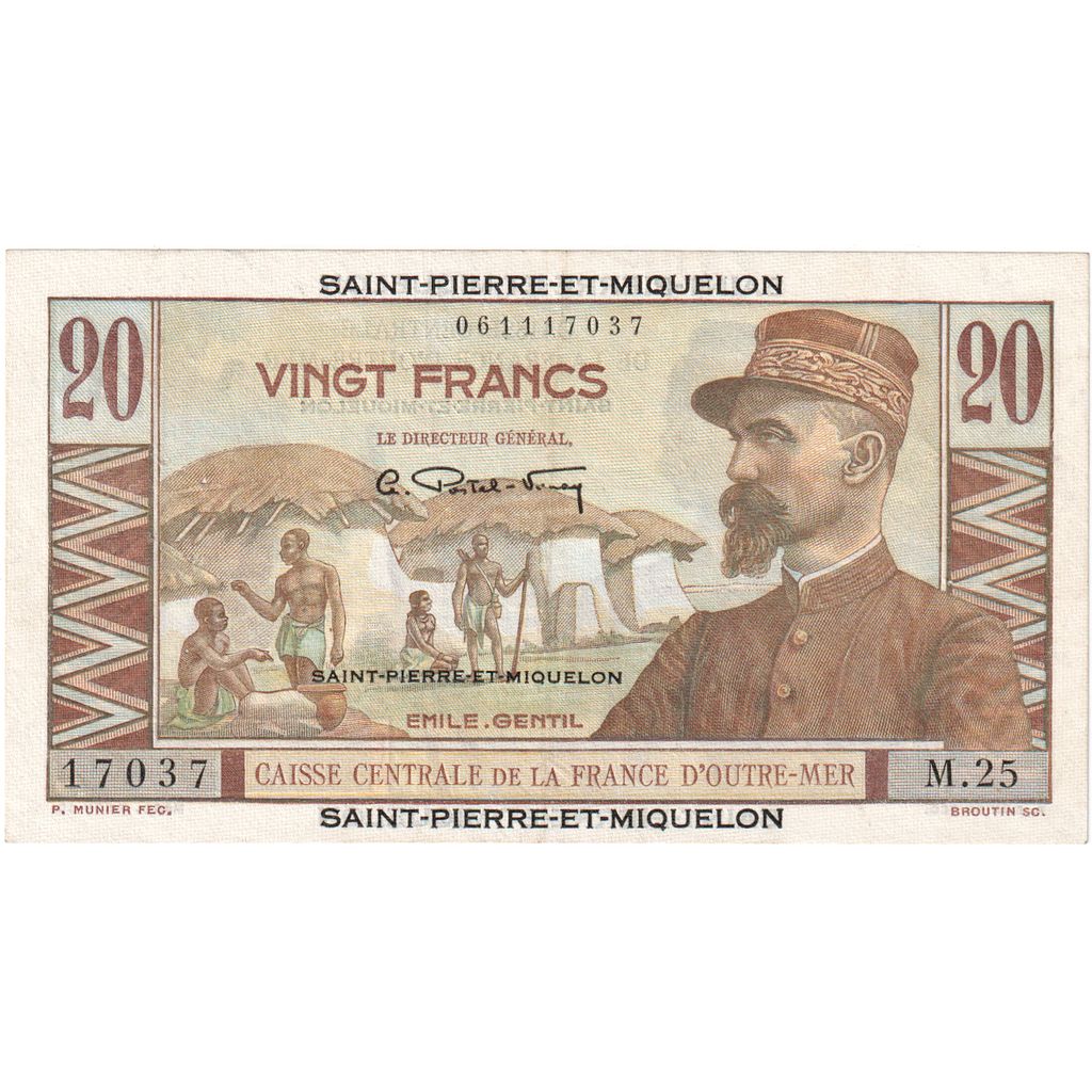 Saint Pierre and Miquelon, 20 Francs, M.25, UNC(63)