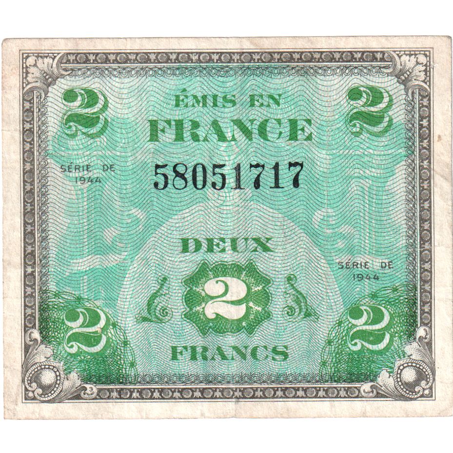 France, 2 Francs, 1944, SÉRIE 1944, VF(20-25)