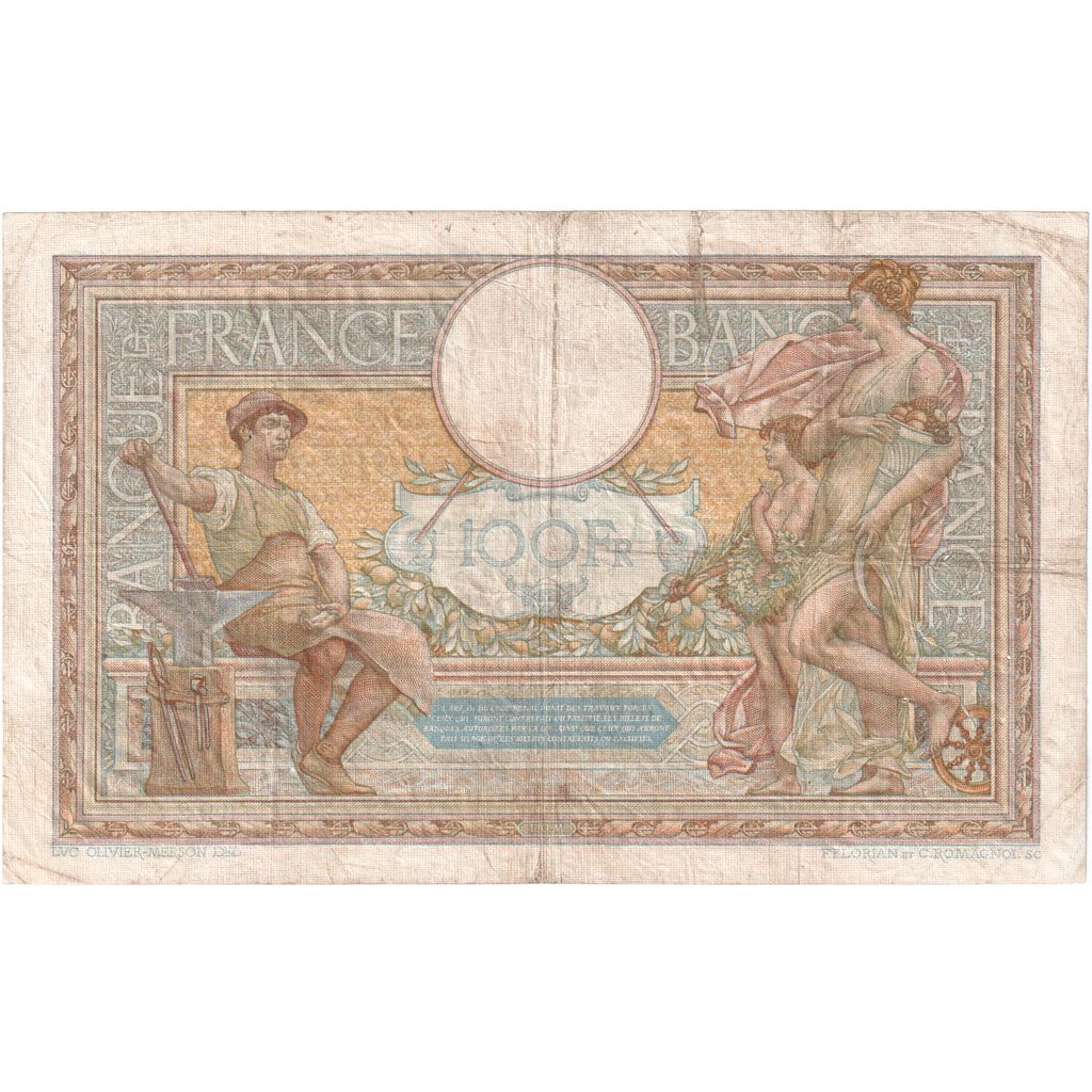 França, 100 Francs, Luc Olivier Merson, 1928-10-26, K.23121, F(12-15)