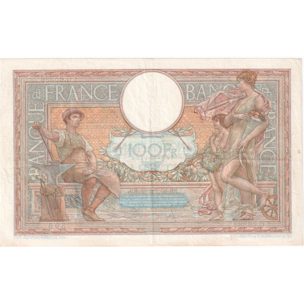 Frankrijk, 100 Francs, Luc Olivier Merson, 1939-03-30, G.65386, TTB