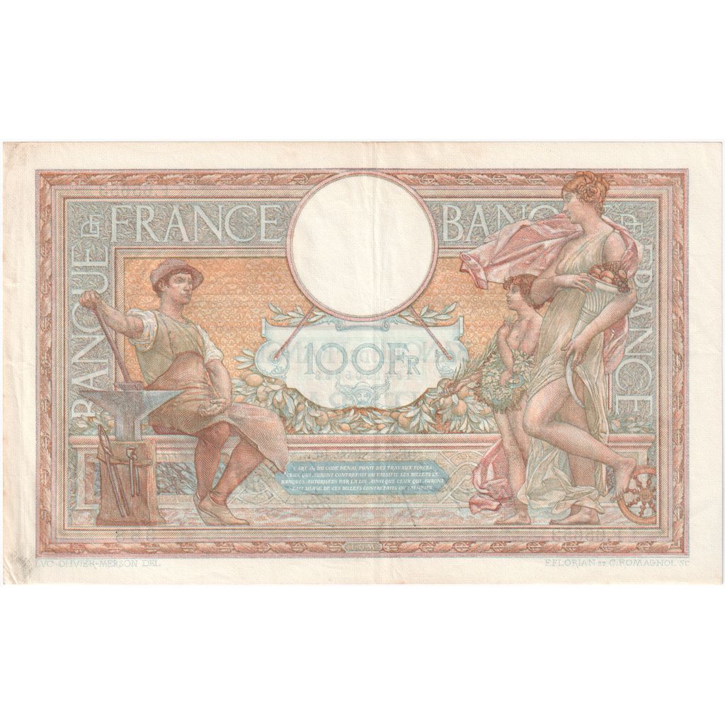 France, 100 Francs, Luc Olivier Merson, 1939-04-06, F.65653, AU(50-53)