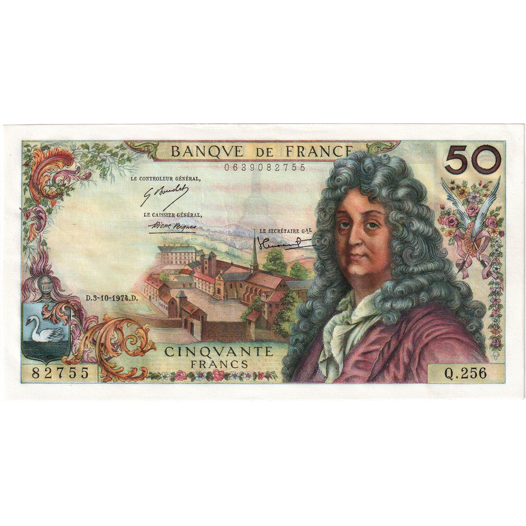 France, 50 Francs, Racine, 1974-10-03, Q.256, SPL