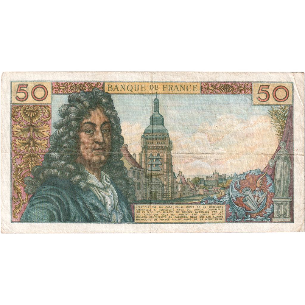 France, 50 Francs, Racine, 1974-10-03, H.254, VF(30-35)