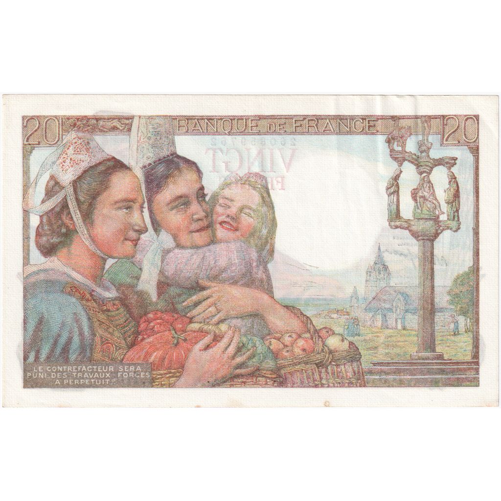 Francja, 20 Francs, Pêcheur, 1943-10-07, J.105, UNC(60-62)