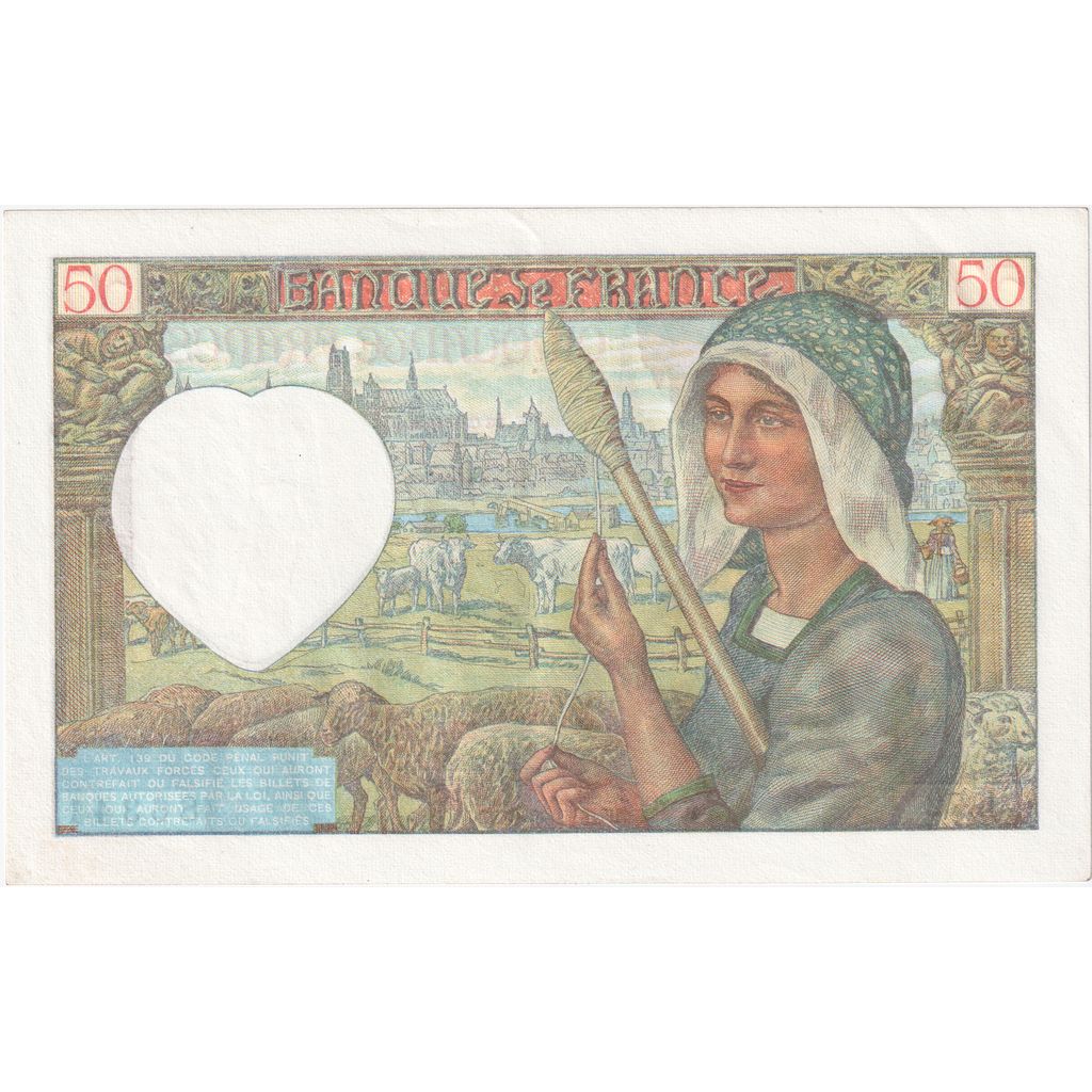 Francia, 50 Francs, Jacques Coeur, 1941-04-24, L.72, SC+