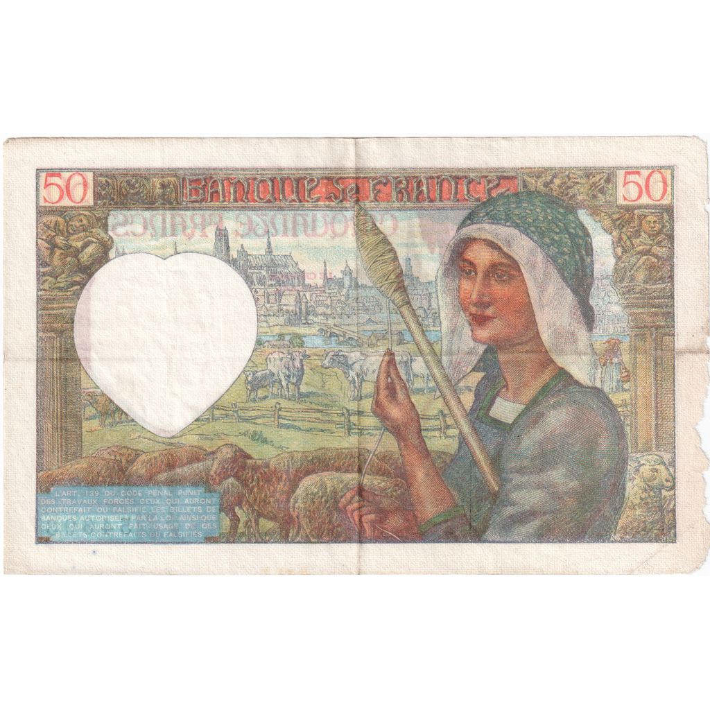 Francia, 50 Francs, Jacques Coeur, 1941-11-20, N.134, RC