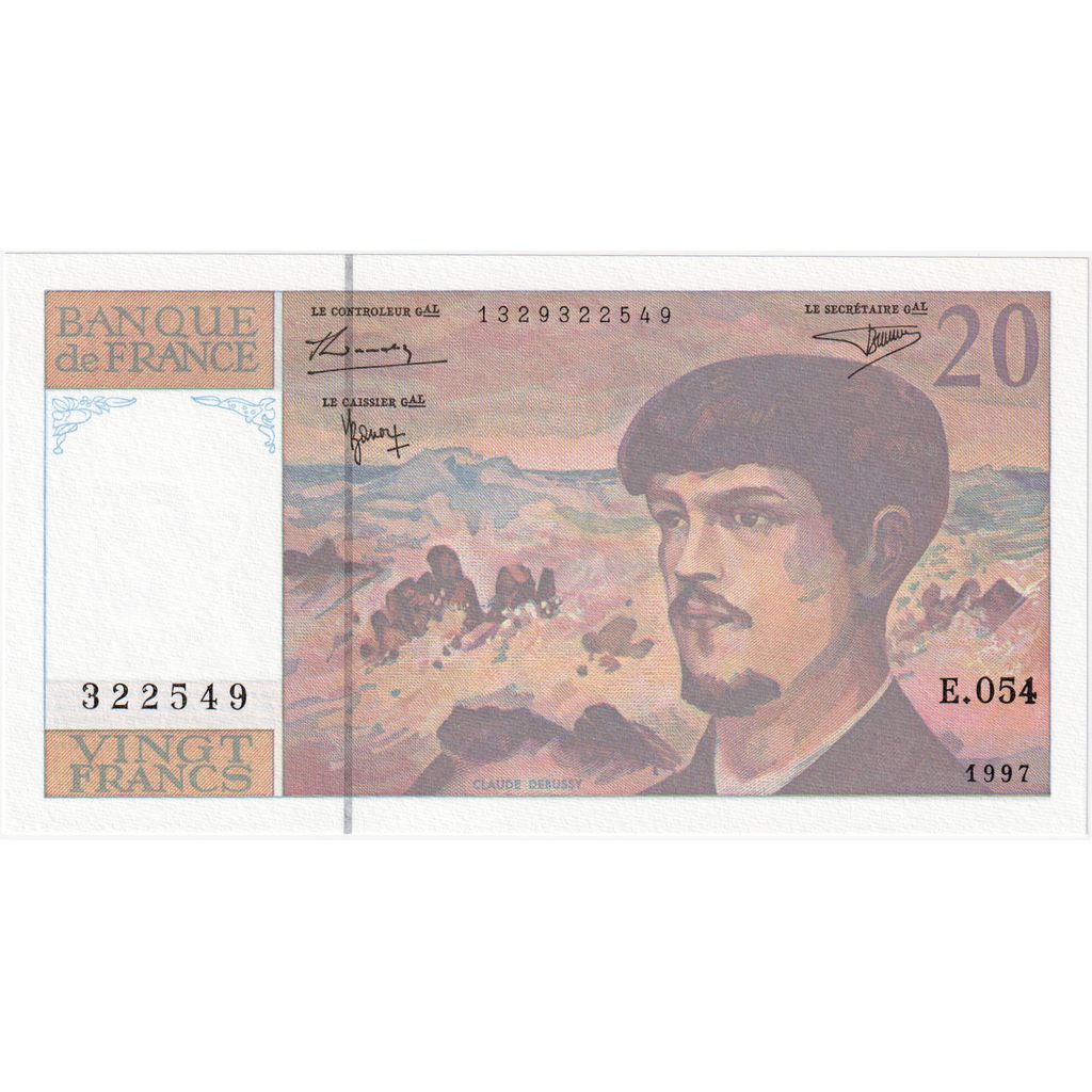 França, 20 Francs, Debussy, E.054, UNC(65-70)