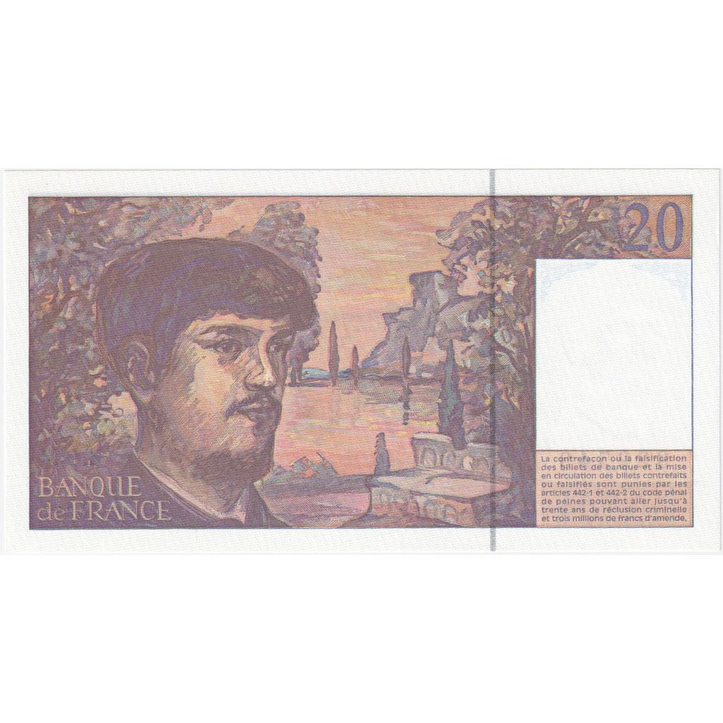 França, 20 Francs, Debussy, E.054, UNC(65-70)