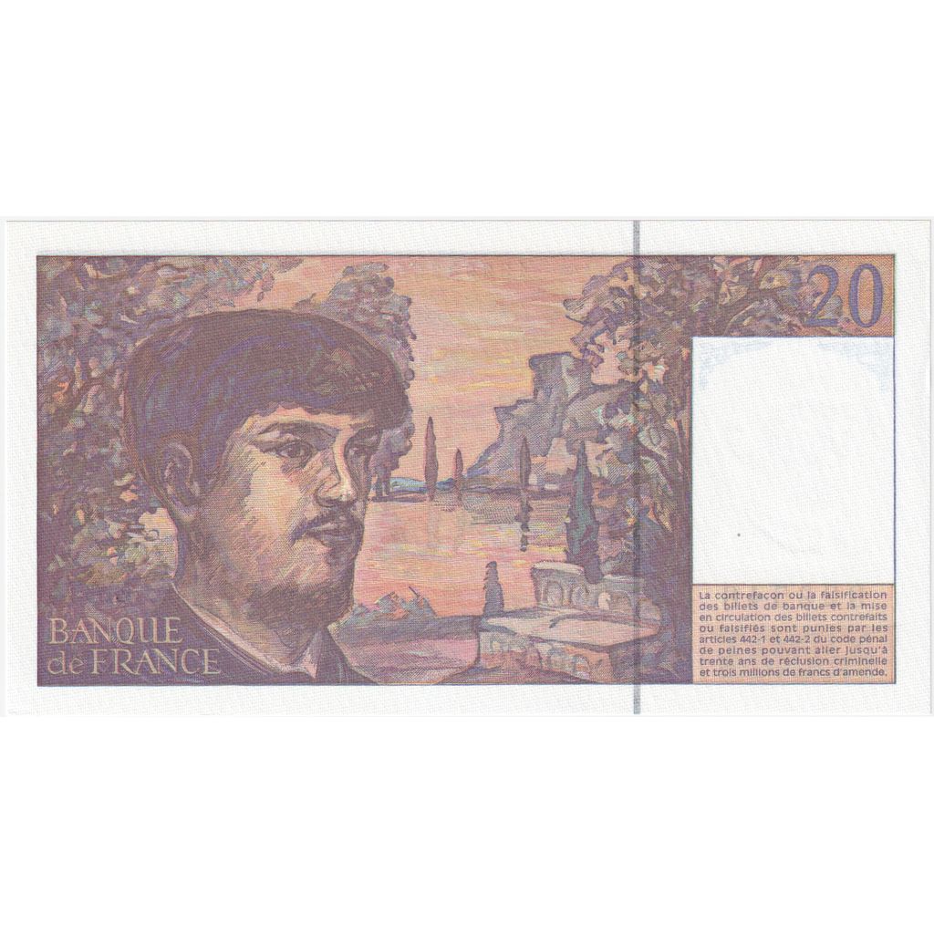 Frankreich, 20 Francs, Debussy, E.054, UNZ
