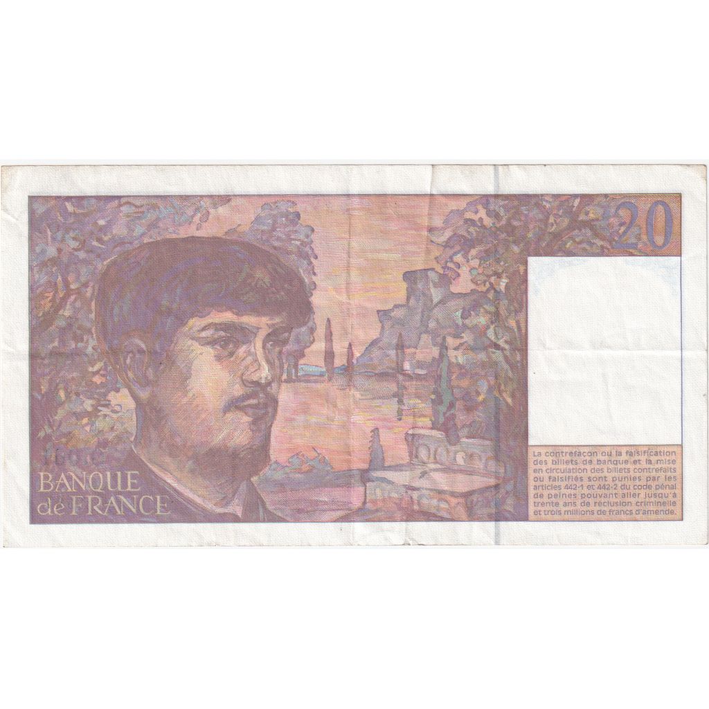 Francja, 20 Francs, Debussy, O.061, EF(40-45)