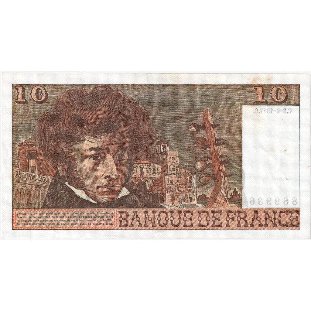 França, 10 Francs, Berlioz, 1977-06-02, A.300, EF(40-45)
