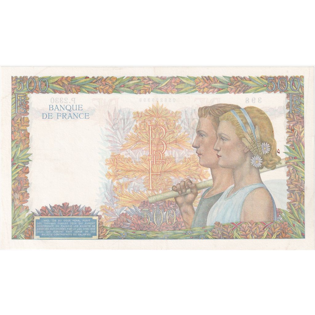 Francia, 500 Francs, La Paix, 1941-02-06, P.2330, SPL