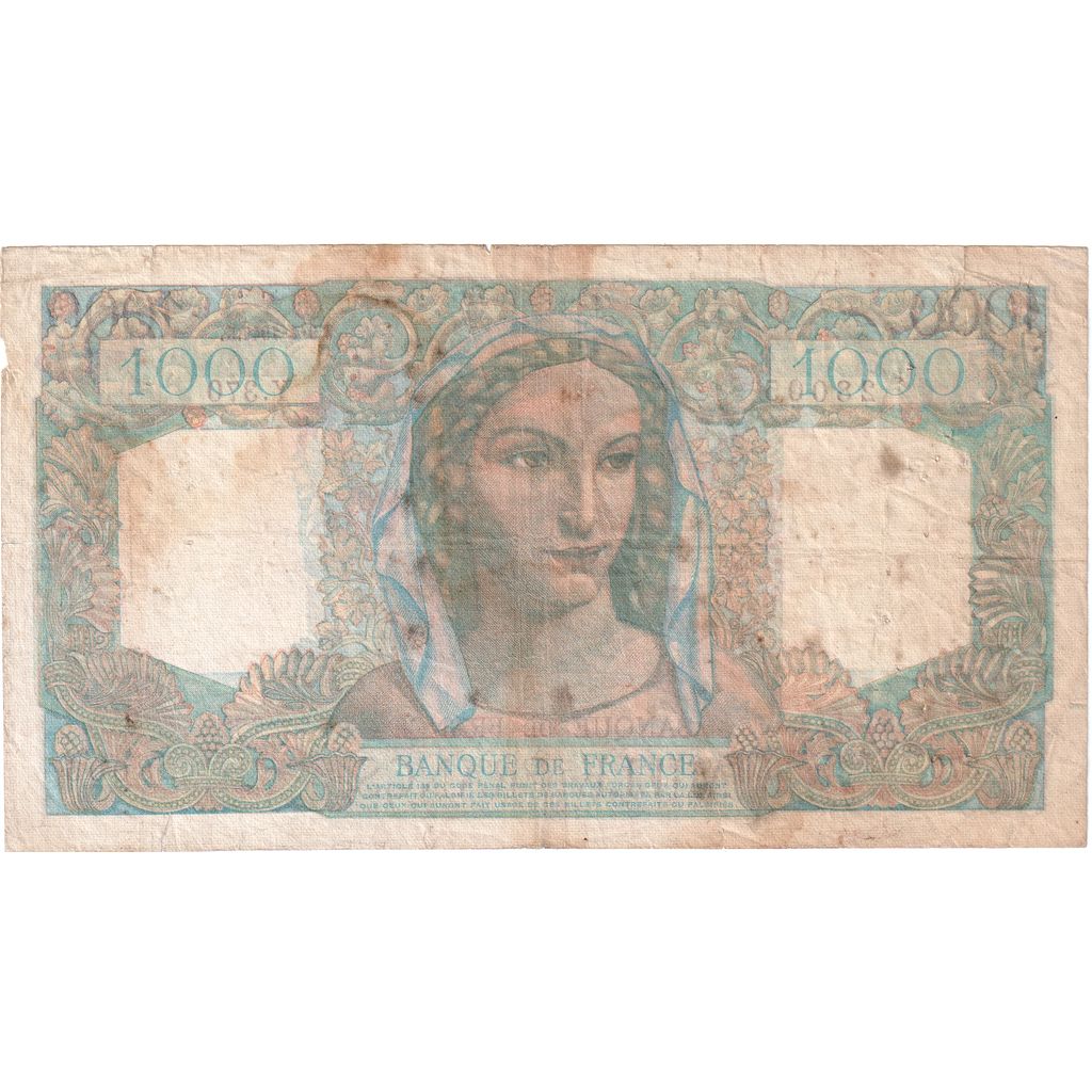 France, 1000 Francs, Minerve et Hercule, 1947-01-09, Y.370, VF(20-25)