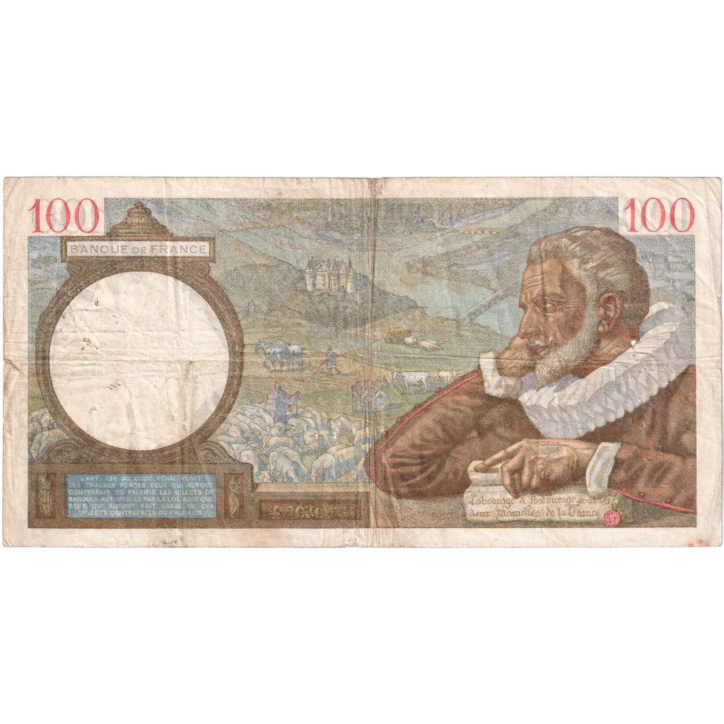 França, 100 Francs, Sully, 1939-06-22, F.207, F(12-15)