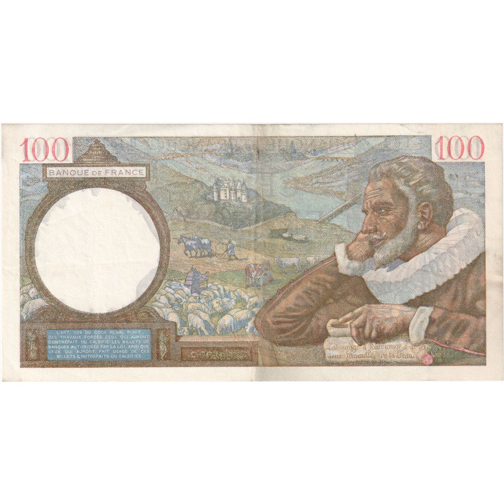 France, 100 Francs, Sully, 1940-09-26, R.15326, EF(40-45)