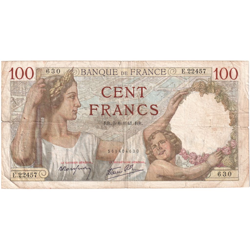 Francia, 100 Francs, Sully, 1941-06-05, E.22457, B