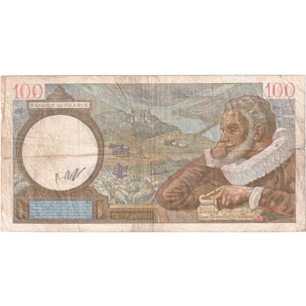 Francia, 100 Francs, Sully, 1941-06-05, E.22457, B