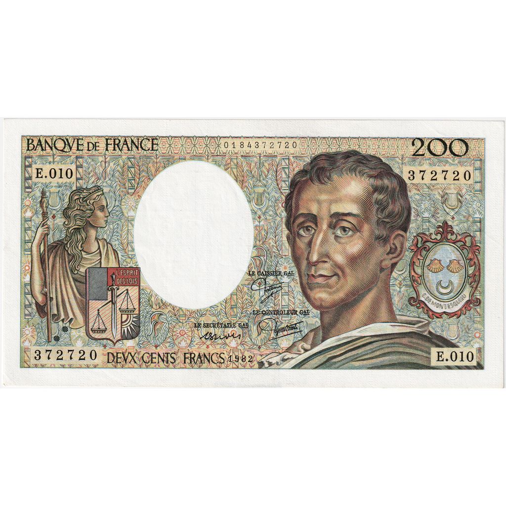 France, 200 Francs, Montesquieu, 1982, E.010, NEUF