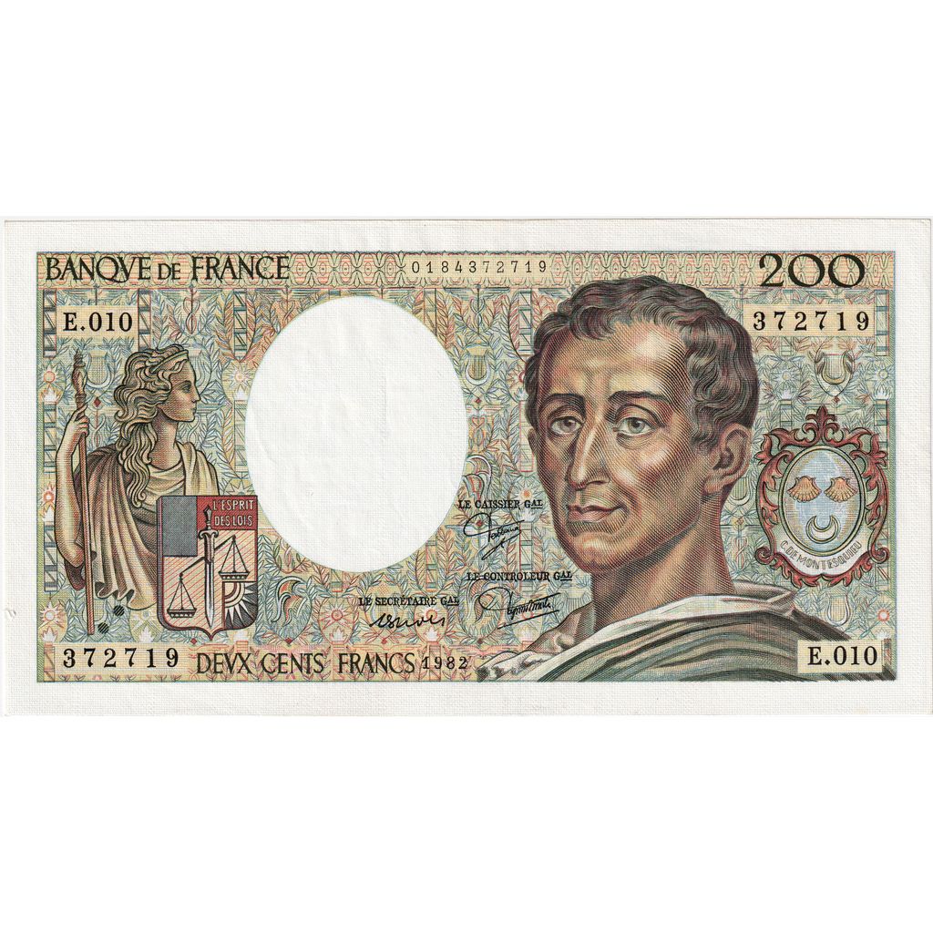 Francja, 200 Francs, Montesquieu, 1982, E.010, UNC(63)