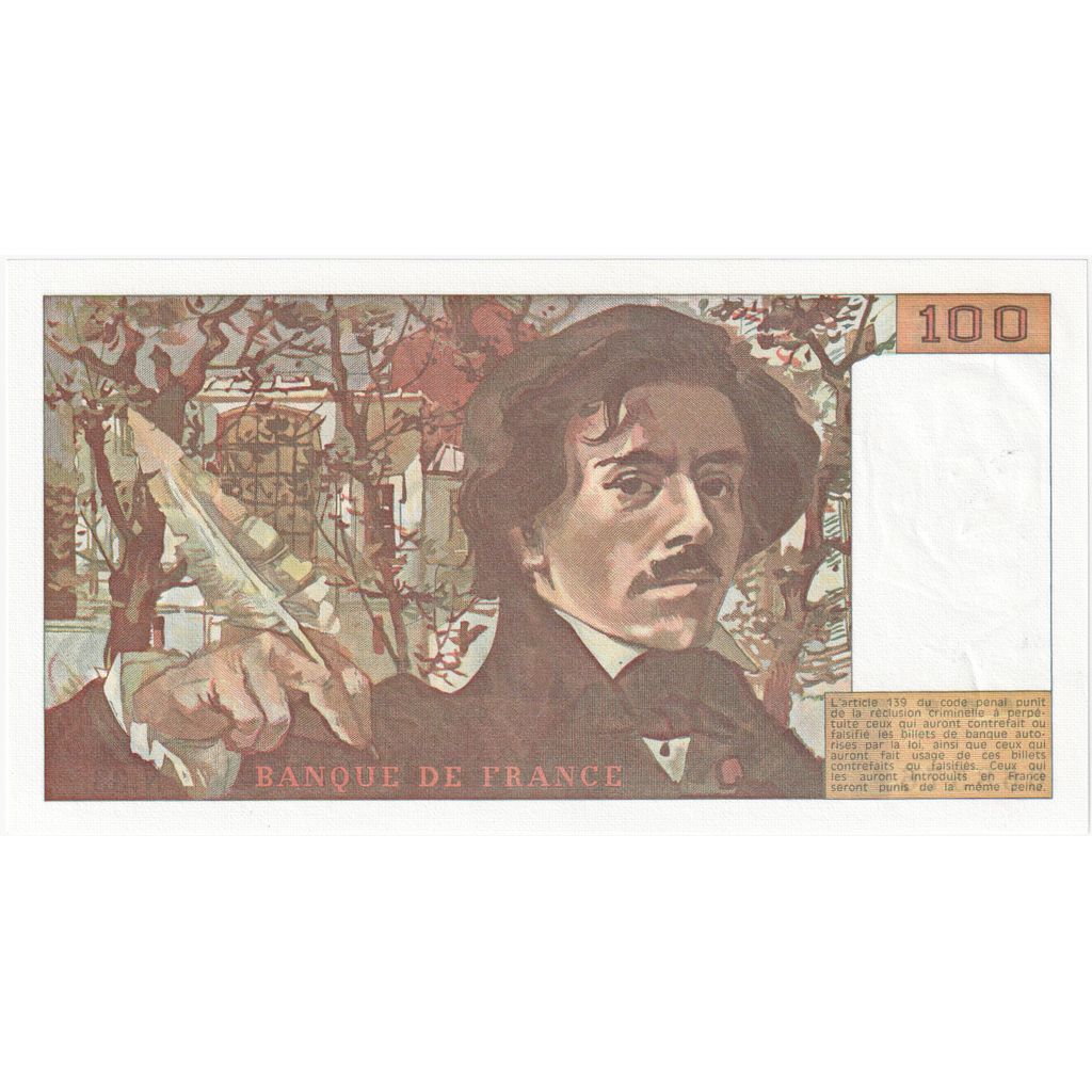 Francia, 100 Francs, Delacroix, N.33, UNC