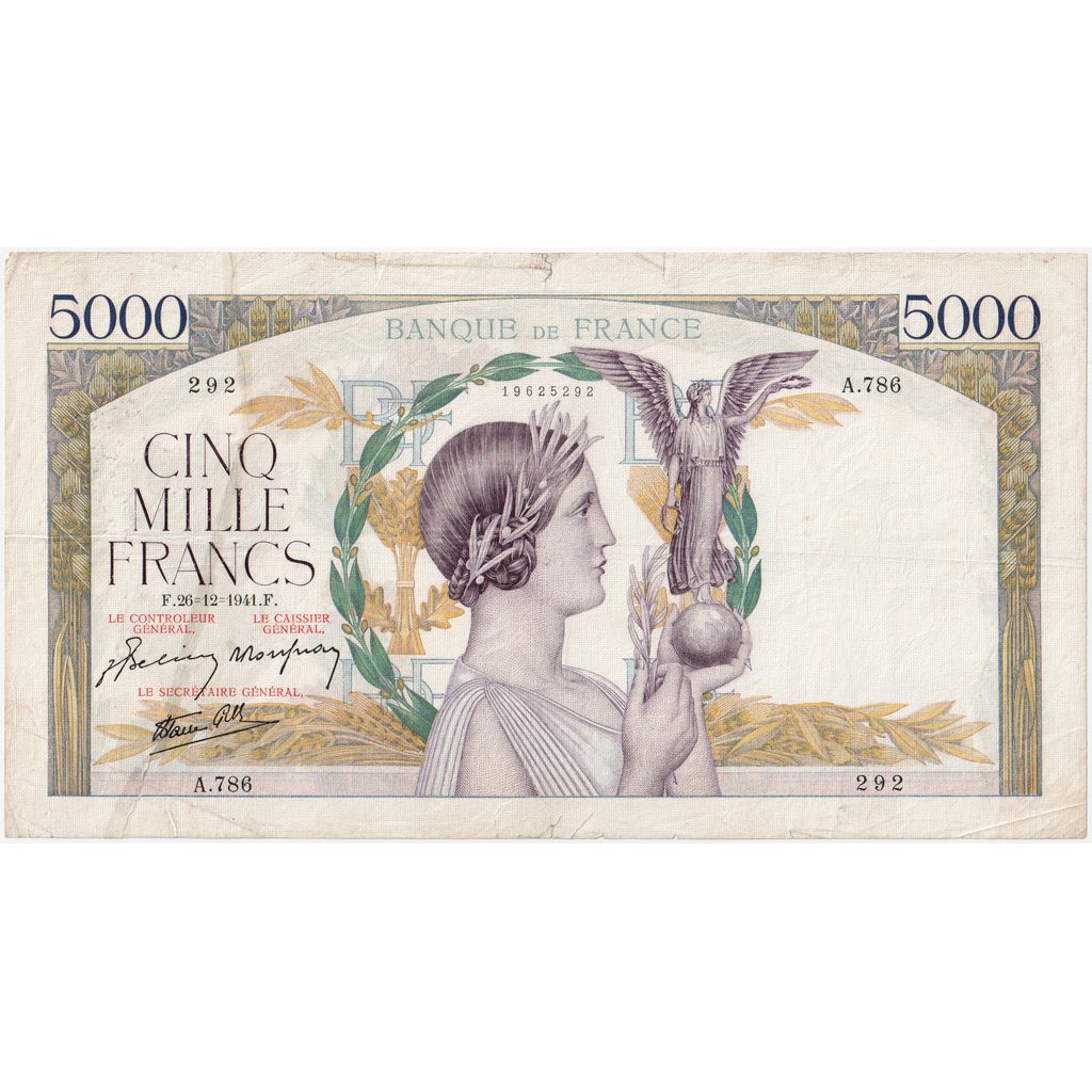 France, 5000 Francs, Victoire, 1941-12-26, A.786, B