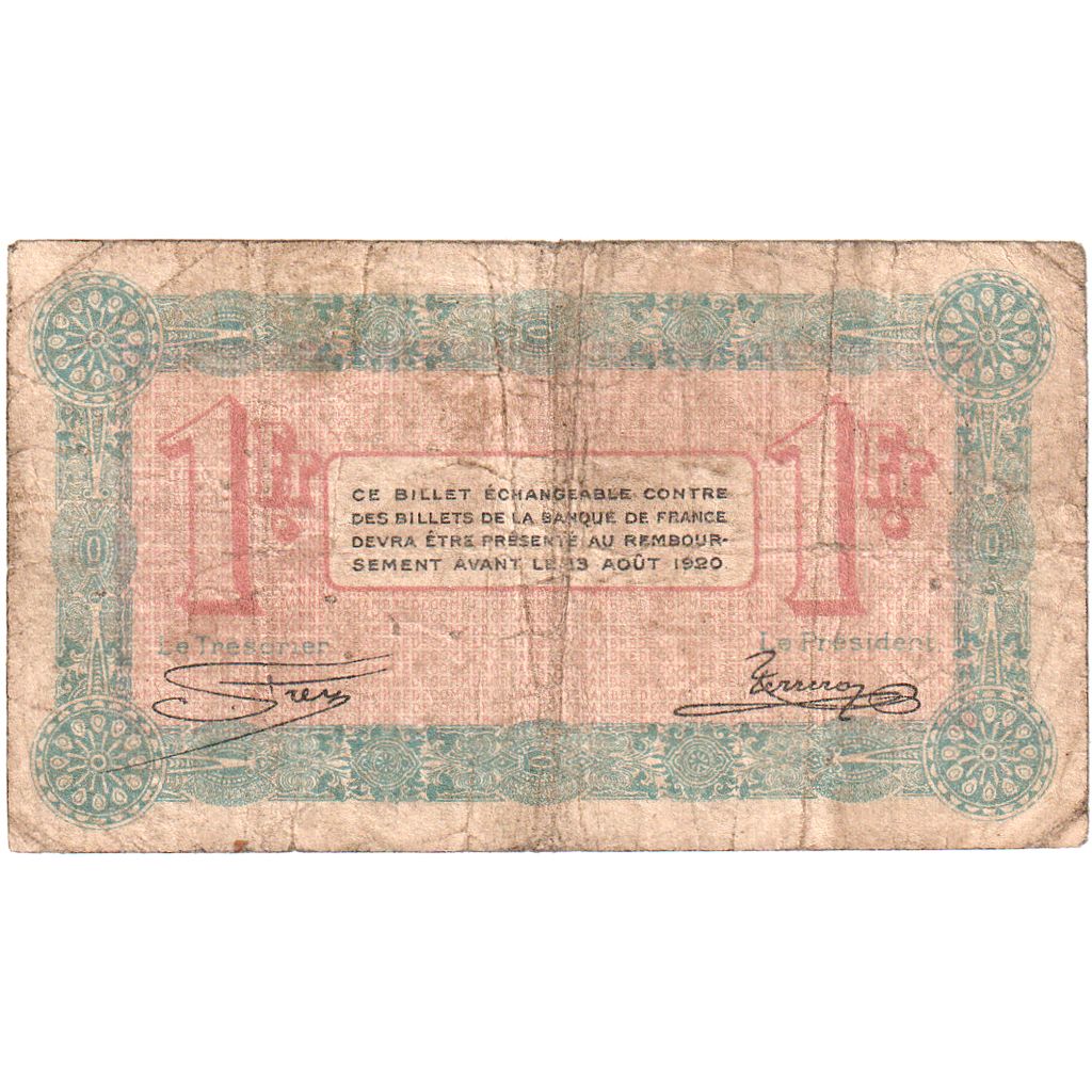 Francja, Annecy, 1 Franc, 1915-08-13, SERIE 150, VF(20-25), Pirot:10-1